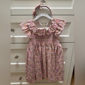 Dondolo Toddler girl dress and matching headband